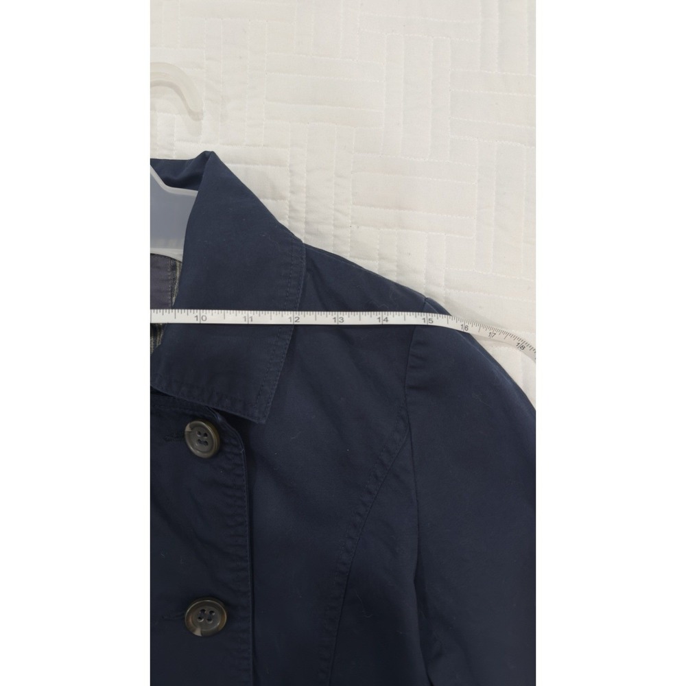 XXI Forever 21 Navy Blue Double Breasted Trench Coat Jacket Women's Medium - Picture 5 of 10